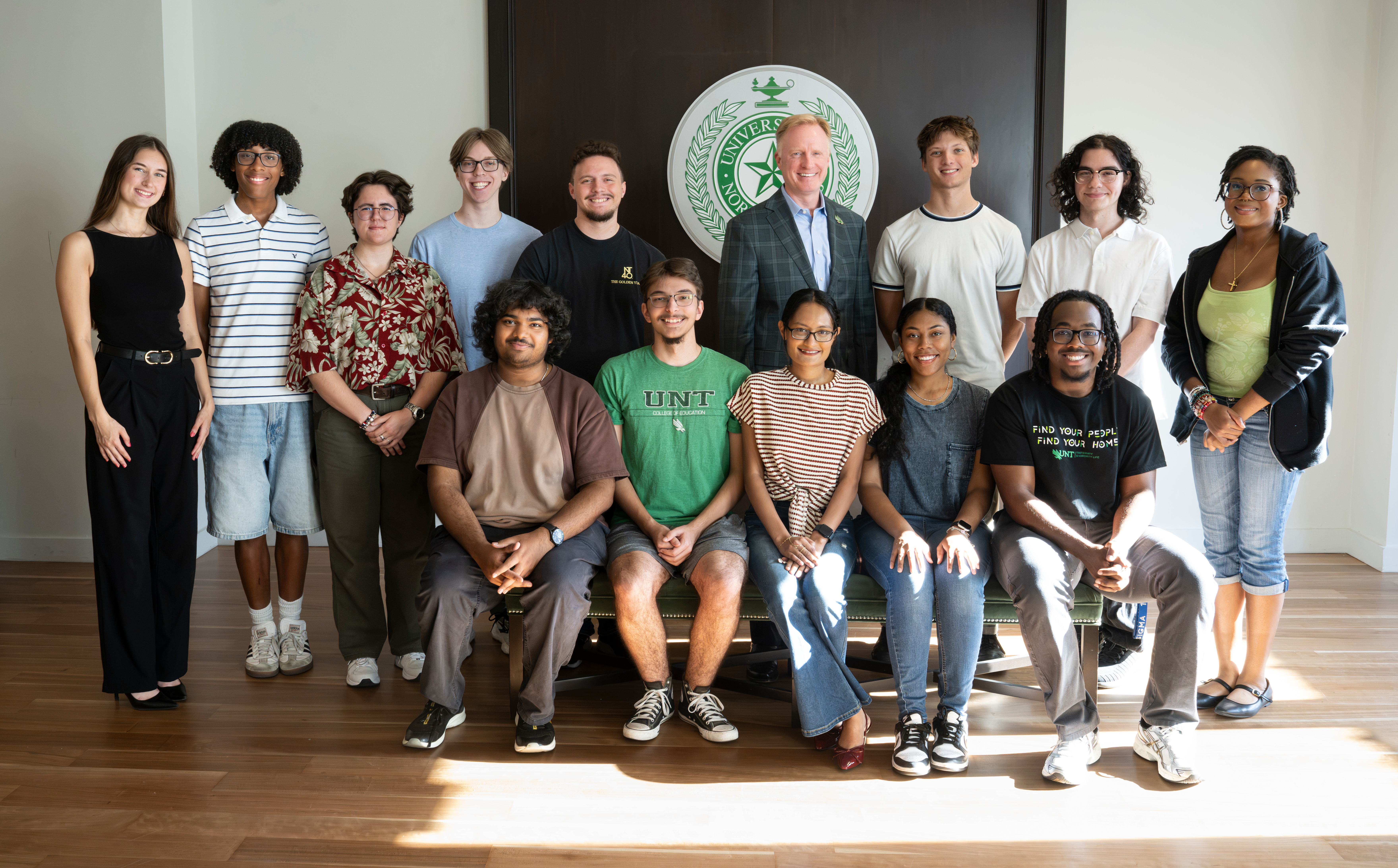 President Keller pictured with members of the 2026-2027 President’s Student Advisory Committee.