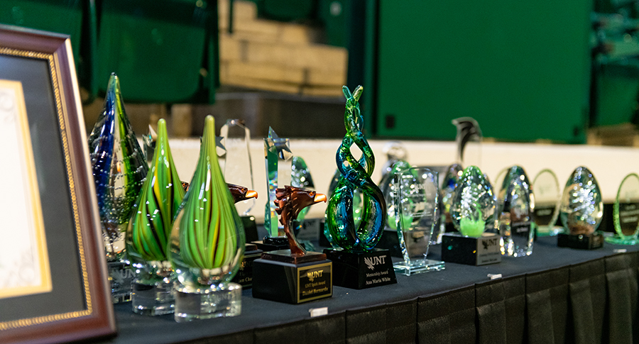 Staff Appreciation awards displayed on a table